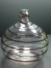 Beautiful Hand Made Clear Glass Swirl Red Ornament Vase 7" for sale  Shipping to South Africa