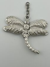Dragonfly Keychain Enamel Wings Silver Tone Rhinestone Eyes Pendant Metal for sale  Shipping to South Africa