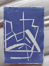 Linogravure abstraction bleue d'occasion  Colmar