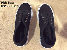 Kids School Shoes Lace Up Black Canvas Sneaker Shoes - Pick Y1 or T13, used for sale  Shipping to South Africa