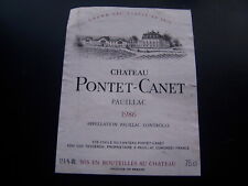 1986 chateau pontet d'occasion  Expédié en Belgium