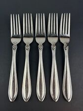 Set Of (5) Oneida ROYAL MANOR Glossy DINNER FORKS 18/10 Stainless Flatware, used for sale  Shipping to South Africa