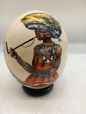 Carol Smit Ostrich Egg Hand Painted African Lady Wearing Real African Beads 1991 for sale  Shipping to South Africa