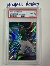 ZACK GELOF 2023 CHRONICLES REVOLUTION 47/50 SUNBURST PSA 10 A’s Rookie #51 for sale  Shipping to South Africa