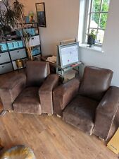 Leather club chairs for sale  HITCHIN