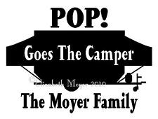 Pop Up Tent Trailer Camping Decal Sticker YOU CUSTOMIZE for sale  Peyton