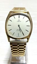Omega Deville relógio de quartzo masculino mostrador dourado 28mm feito na Suíça Tonneau Vintage comprar usado  Enviando para Brazil