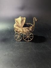 Carrinho de bebê vintage miniatura buggy metal macio bronze capô rodas 4", usado comprar usado  Enviando para Brazil
