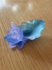 DAUM FRANCE PATE DE VERRE CRYSTAL SIGNED SWEET GARDEN FLOWER PAPERWEIGHT for sale  Shipping to South Africa