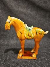 Used, Vtg Chinese Dynasty Style Sancai Glazed Pottery Horse Figurine  Midcentury for sale  Shipping to South Africa