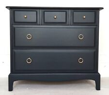 Stag Minstrel painted navy chest of drawers, lowboy, vintage mahogany dresser., used for sale  Shipping to South Africa