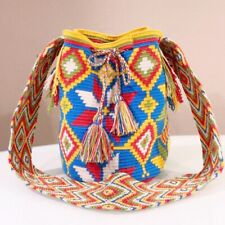 Bolsa Wayuu Mochila Multicolorida Feita à Mão Colombiana Tamanho Grande Boho Balde comprar usado  Enviando para Brazil