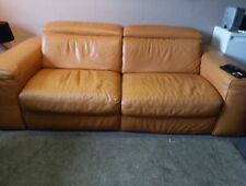 Leather sofa tan for sale  LONDON