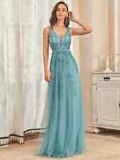Elegant evening dress sleeveless V-neck backless beaded bridesmaid dress for sale  Shipping to South Africa
