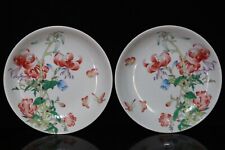 Um par de placas chinesas de porcelana pastel pintadas à mão padrão borboleta e flor 16, usado comprar usado  Enviando para Brazil