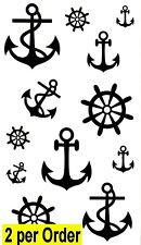 Anchor 2 Impermeable Tatuajes Temporales Transferencia Timón Celebridad Pirata Marinero segunda mano  Embacar hacia Mexico