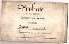 Orig. 1846 probate for sale  GLASTONBURY