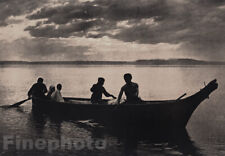 1900/72 EDWARD CURTIS Big Native American Indian Canoe Columbia River Art 16X20, used for sale  Tampa