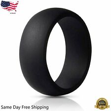 Anel de noivado de casamento masculino flexível de silicone pulseira de borracha preta, usado comprar usado  Enviando para Brazil