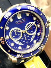Relógio masculino Invicta 6983 Pro Diver mostrador azul cronógrafo pulseira de borracha preta dourada comprar usado  Enviando para Brazil