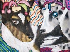 Cardigan Welsh Corgi Jesters Folk Art Print 11x14 Signed by Artist KSams Dogs for sale  Shipping to United Kingdom