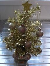 Vintage F. W. Woolworth Golden Decorated Miniature Christmas Tree., used for sale  Shipping to South Africa