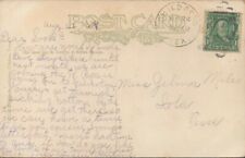 Tarjeta postal con cubierta del condado de Childress de Texas de 1909 a Iola - foto real calle principal segunda mano  Embacar hacia Argentina