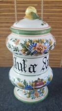 Italy Majolica Albarello Jar and Lid PILULA AUREA 9in Height for sale  Shipping to South Africa