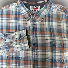Flag and Anthem Desert Son Men's Large Button Down Shirt Plaid Cotton, used for sale  Shipping to South Africa