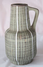 Vintage Sawa Keramik Green White Stripe Vase 347 15 Mid Century German Lava Era for sale  Shipping to South Africa