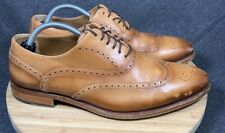 Sapatos sociais masculinos de couro taft com ponta de asa marrom bronzeado 43 UE 10 EUA fabricados na Espanha comprar usado  Enviando para Brazil