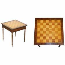 MESA DE JUEGOS DE MESA DE AJEDREZ CON CAJÓN CON INCRUSTACIONES DE MARQUETERÍA Y CAOBA DE NOGAL Y CAOBA DE COLECCIÓN segunda mano  Embacar hacia Argentina