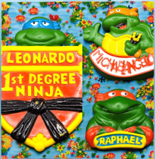 Teenage Mutant Ninja Turtles 1989 Brinquedos Rad Badges Ventosa Brinquedos TMNT Conjunto de 3 comprar usado  Enviando para Brazil