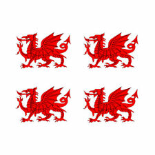Juego de 4 tatuajes temporales de dragón galés impermeables dura 1 semana bandera de Gales rugby segunda mano  Embacar hacia Argentina
