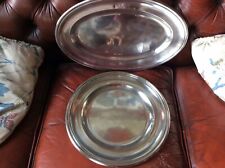 CHRISTOFLE : Large Oval & Round Antique Silver-Plated  Chargers/Platters/Salvers, used for sale  HOVE