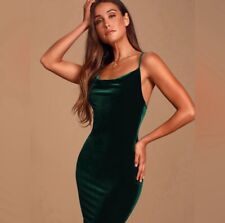 Lulus Keep Them Crushing Emerald Green Crushed Velvet Mini Slip Dress Size S for sale  Shipping to South Africa