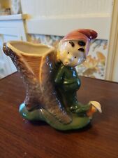 Vintage Royal Copley Elf Pixie Tree Stump Planter Ceramic for sale  Shipping to South Africa