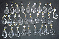 Lot of 28 Chandelier Teardrop Full Cut Crystal Prisms with Bead 2.75" drop for sale  Shipping to South Africa