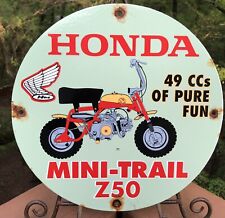 Placa de porcelana vintage 1971 datada honda motocicleta dirt bike mini trail z50 comprar usado  Enviando para Brazil