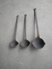 Lot Of 3 Antique Vintage Cast Iron Blacksmith Lead Smelting Ladle 18+" Forged  for sale  Shipping to South Africa