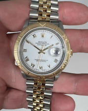 Used, Rolex Mens 18K/SS Datejust Turn-O-Graph Thunderbird Ref#16263 White Roman Dial for sale  San Pedro