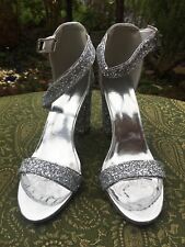 Silver glitter sandals for sale  EPPING