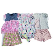 Lote de roupas para bebês meninas de 12 meses cinza rosa azul camisas roupas verão criança comprar usado  Enviando para Brazil