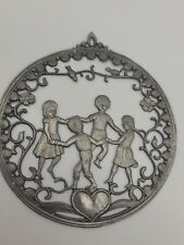 WILHELM SCHWEIZER Openwork PEWTER "Ring Around the Roses" ORNAMENT Germany  for sale  Shipping to South Africa