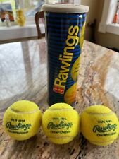 Vintage Rawlings Tennis Ball Can with three pristine balls; opened for sale  Shipping to South Africa