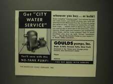 1955 Goulds Balanced-Flow Jet Pump Ad - City Water for sale  Shipping to Canada