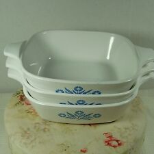 3 *Corning Ware* BLUE CORNFLOWER P-41 Petite Pans Casserole Dish No Lid VINTAGE! for sale  Shipping to South Africa