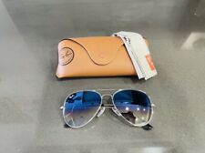 Óculos de sol Ray Ban aviador, 3025, M 58mm, lente gradiente prata/azul, usado, comprar usado  Enviando para Brazil