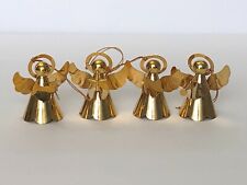 4 Vtg Brass Angel  ornaments  Set Made in Hong Kong Very good condition, used for sale  Shipping to South Africa