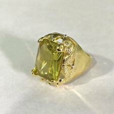 Usado, Princess Cut Enorme Citrino Folheado A Ouro Amarelo 18K jóias anel de casamento tamanho 6-10 comprar usado  Enviando para Brazil